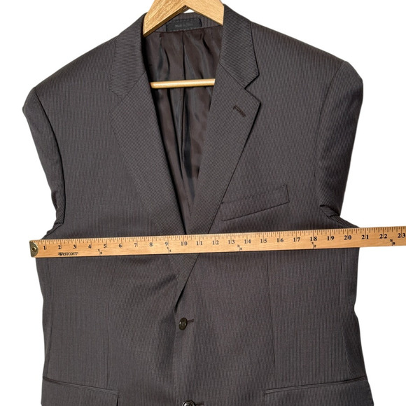 Calvin Klein Men's 44R Classic Fit 100% Wool Blazer 2 Button Suit Jacket Gray - Picture 7 of 9
